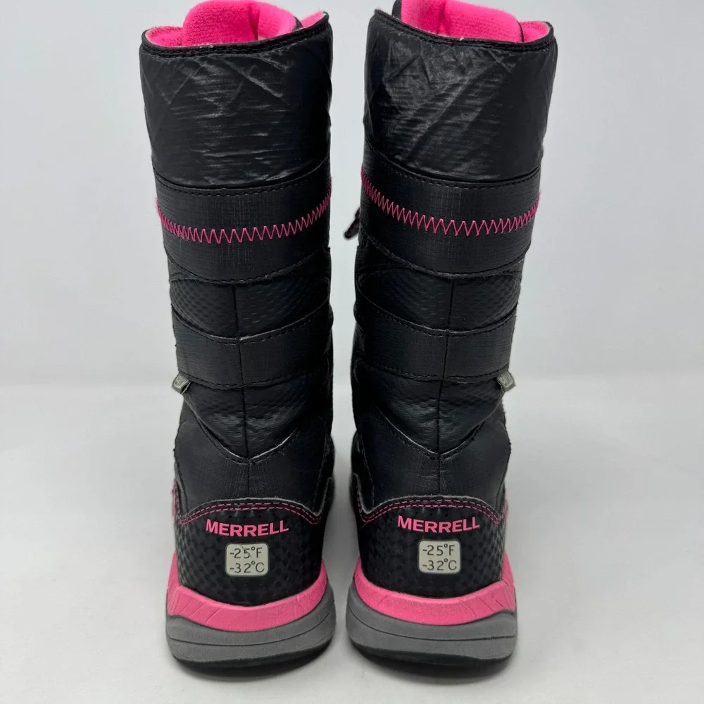 Merrell Arctic Blast Snow Boots Black Pink Waterproof Girl Size 13‎